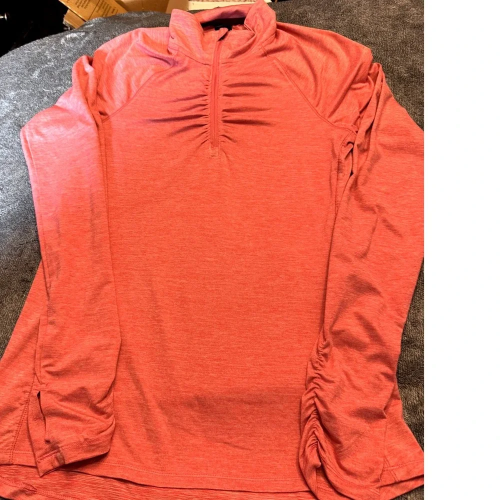 Champion Womens XS Pink Heathered Quarter Zip Ruched Active Top K9627-SXY